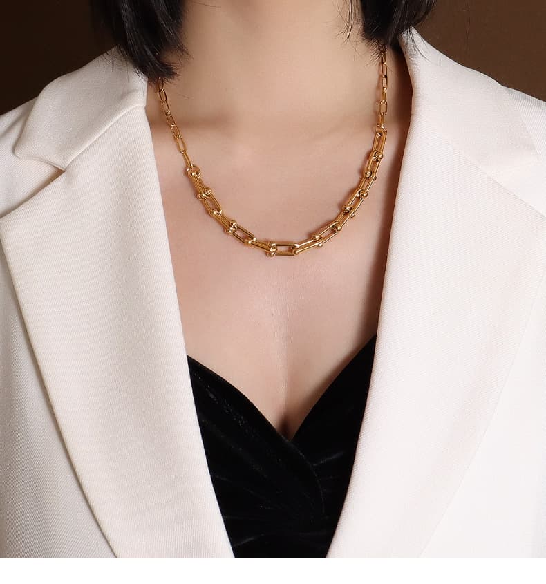 ネックレスチェーン 金色チェーンリンク洗練ネックレス