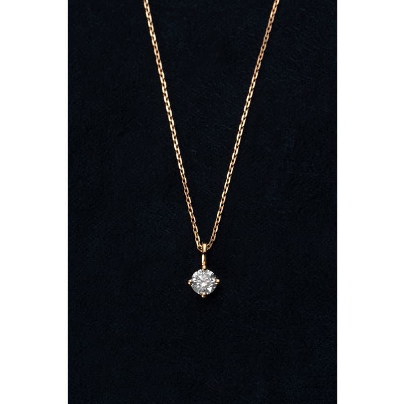 金色一粒宝石付き繊細ネックレスチェーン