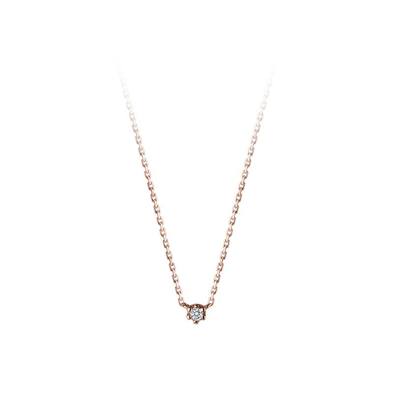 ネックレスチェーン 金 一粒輝石 繊細チェーン ネックレス