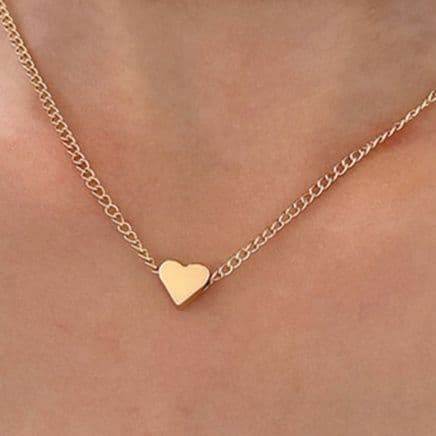 ゴールド二連ハート付きネックレスチェーン
