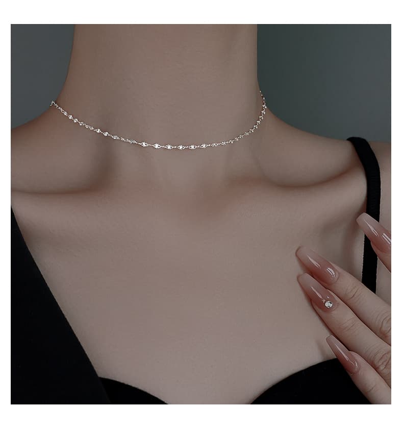 ネックレスチェーン 星屑の輝き 繊細な菱形連鎖