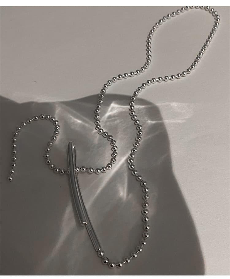 ネックレスチェーン 純銀925ボールチェーン調節可能女性用ネックレス