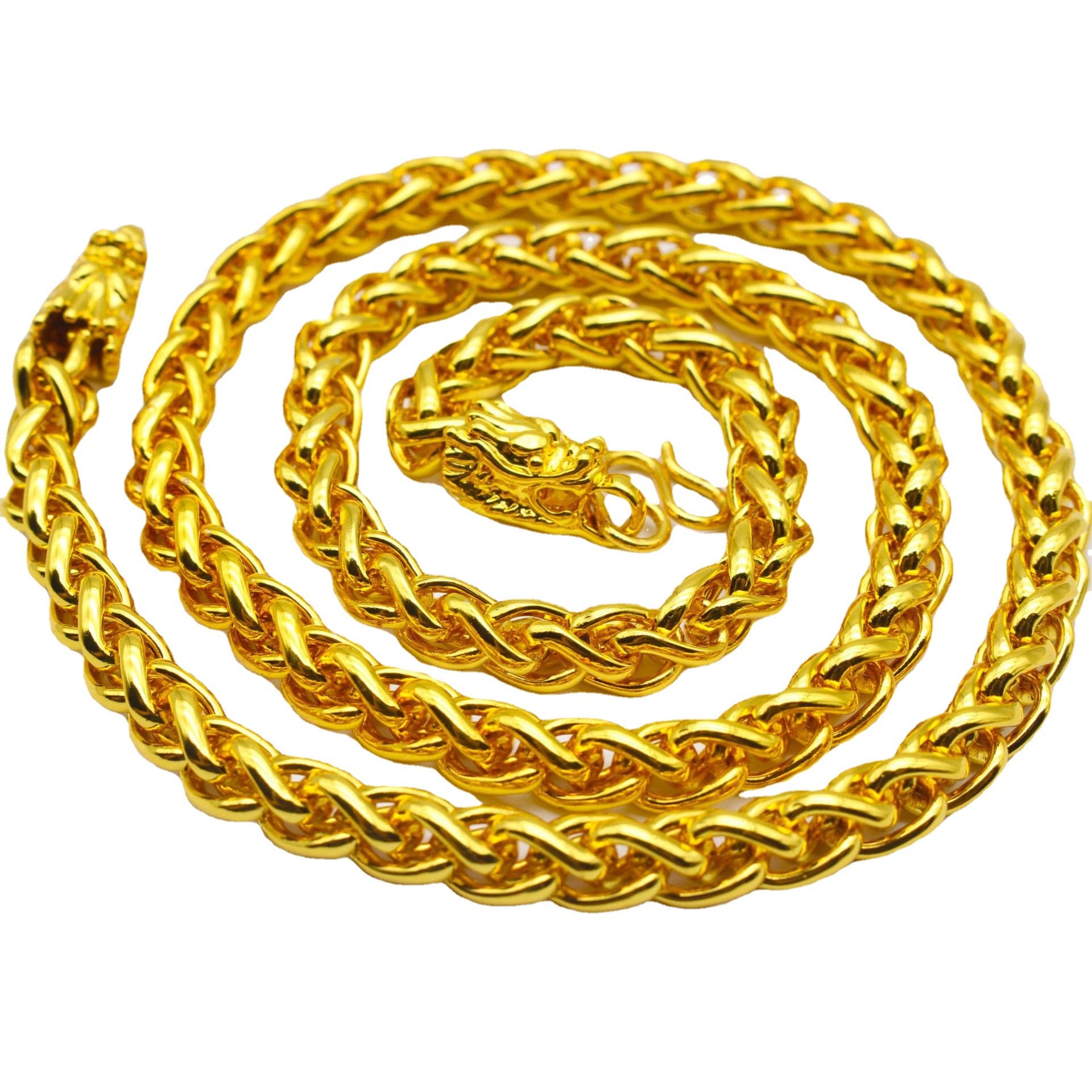 ネックレスチェーン 龍頭編み込みチェーン