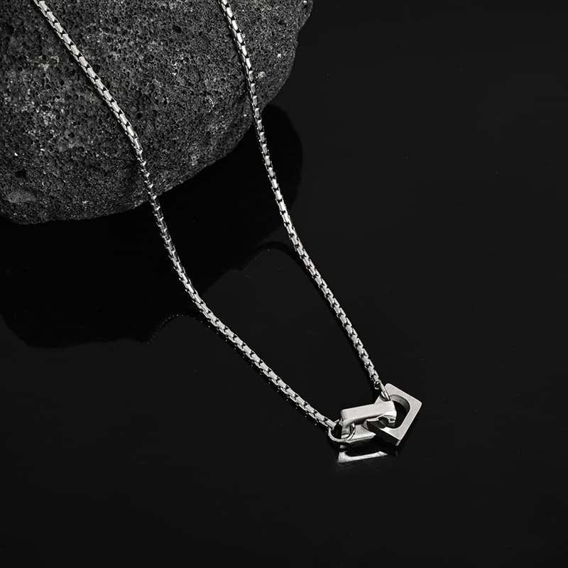 ネックレスチェーン 幾何学ロックチタンチェーン