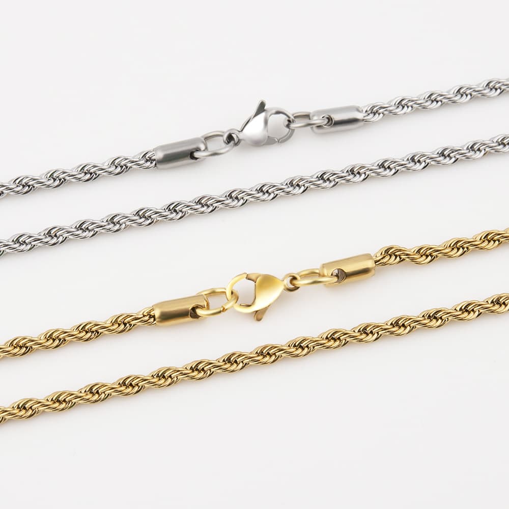 ネックレスチェーン 捻りロープ 職人技の煌めき