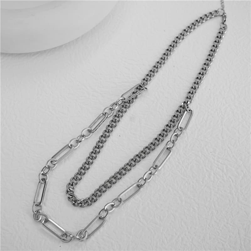 ネックレスチェーン 二連重ねステンレスチェーン