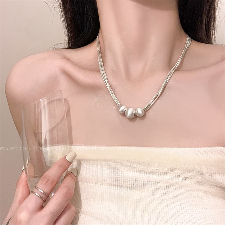 高級感溢れる真珠付き鎖骨ネックレスチェーン