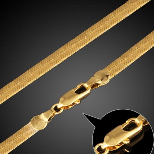 ネックレスチェーン 洗練された蛇腹風フラットチェーン