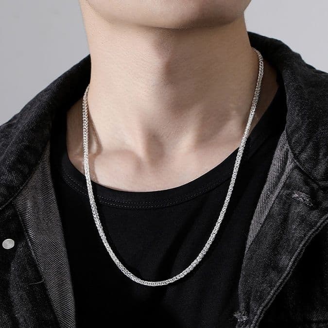 ネックレスチェーン 洗練された編み込み龍骨チェーン