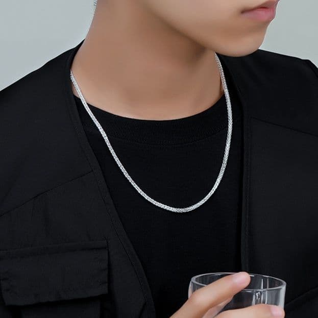 ネックレスチェーン 洗練された編み込み龍骨チェーン