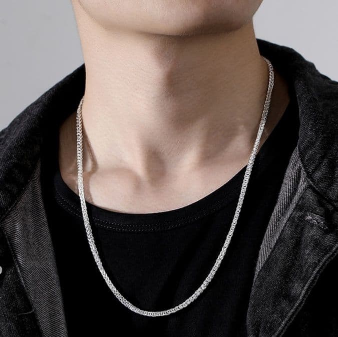 ネックレスチェーン 洗練された編み込み龍骨チェーン