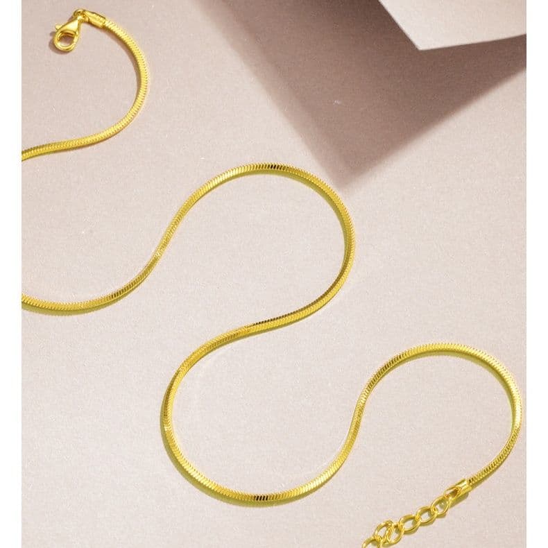 ネックレスチェーン 洗練された細身蛇行チェーン