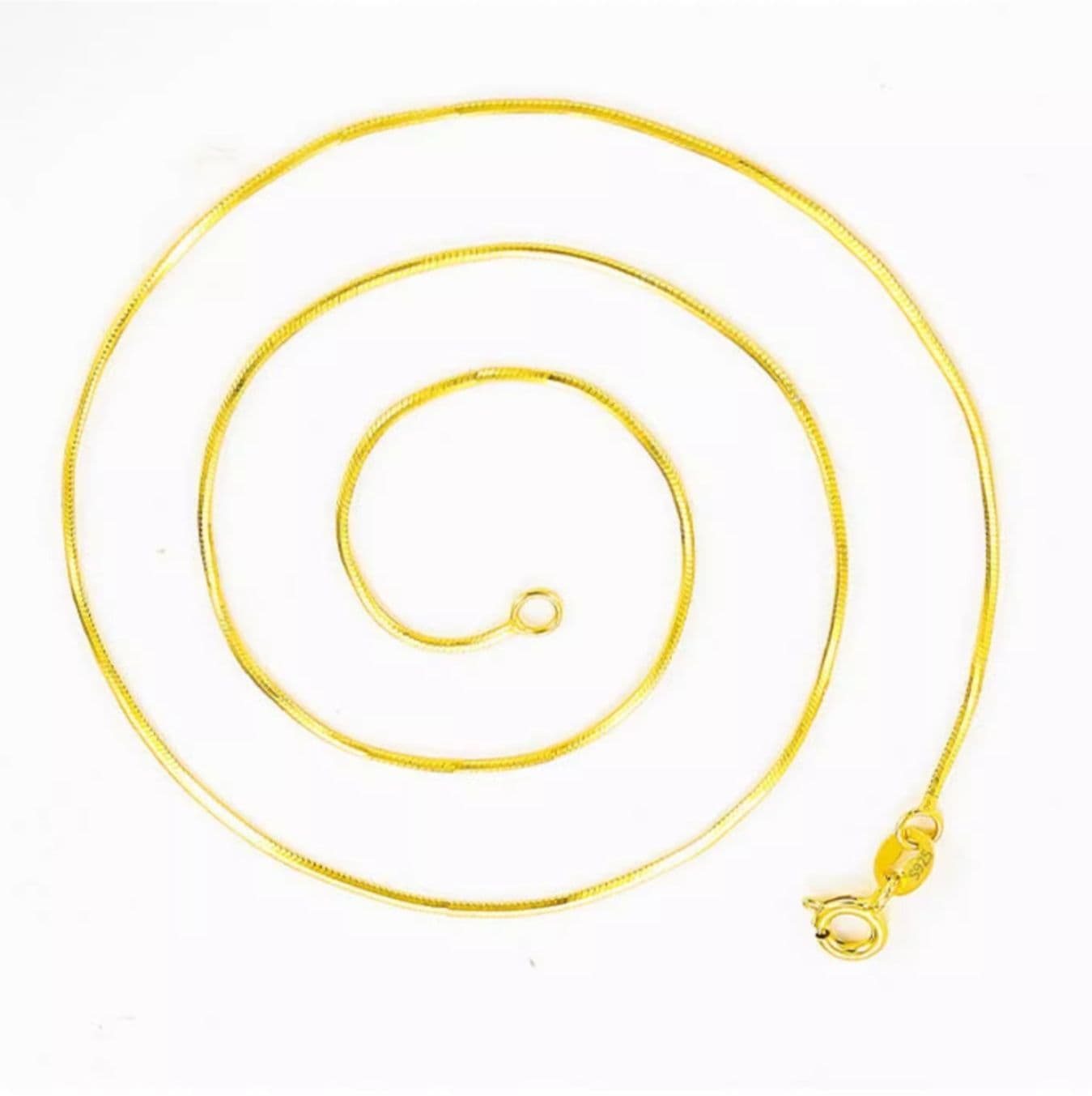 ネックレスチェーン 上品な輝きの極細スネークチェーン