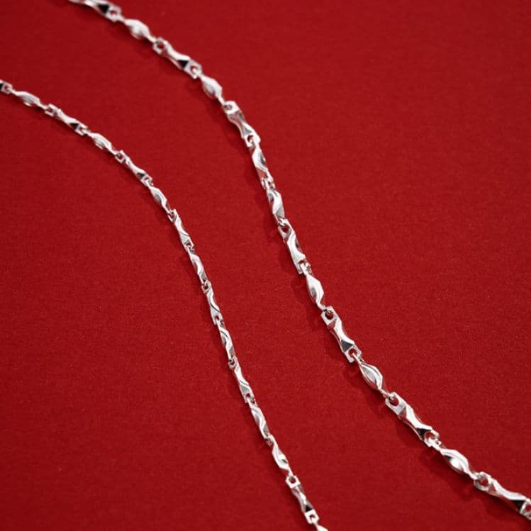 ネックレスチェーン 優雅な捻りデザイン純銀細チェーン