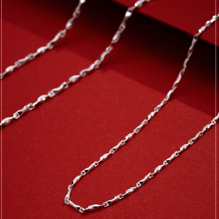 ネックレスチェーン 優雅な捻りデザイン純銀細チェーン