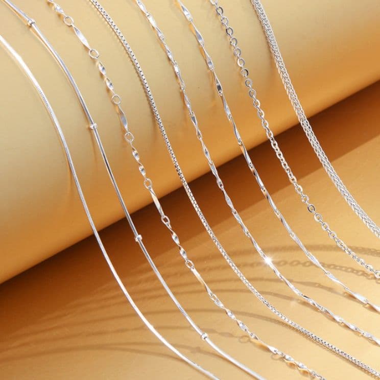 ネックレスチェーン 多様デザイン細身チェーンコレクション