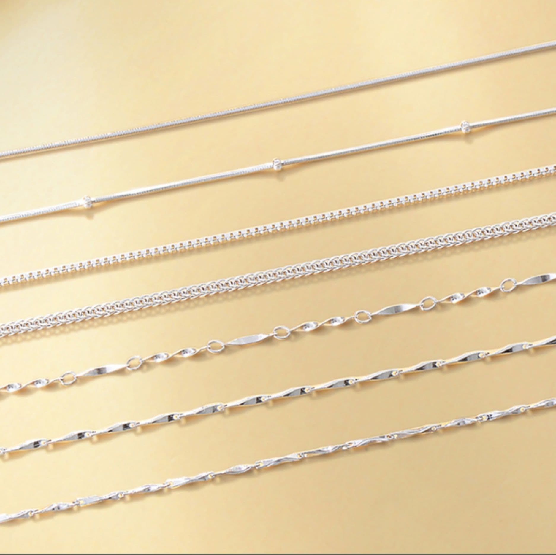 ネックレスチェーン 多様デザイン細身チェーンコレクション