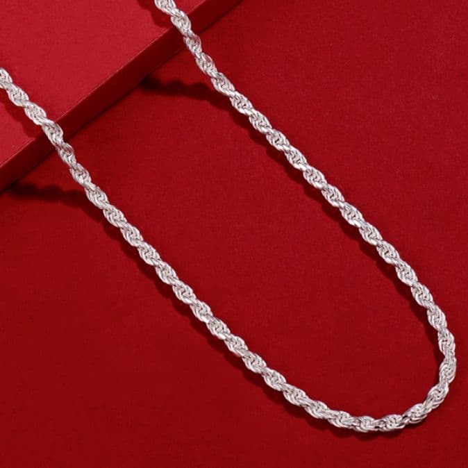 ネックレスチェーン 麻縄編み込み細身ネックレス