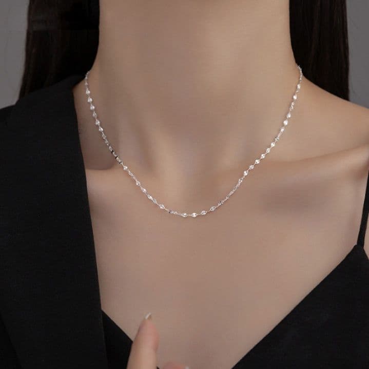 ネックレスチェーン 繊細な花模様チェーン