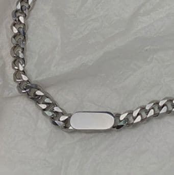 ネックレスチェーン 喜平プレート入りステンレスチェーン