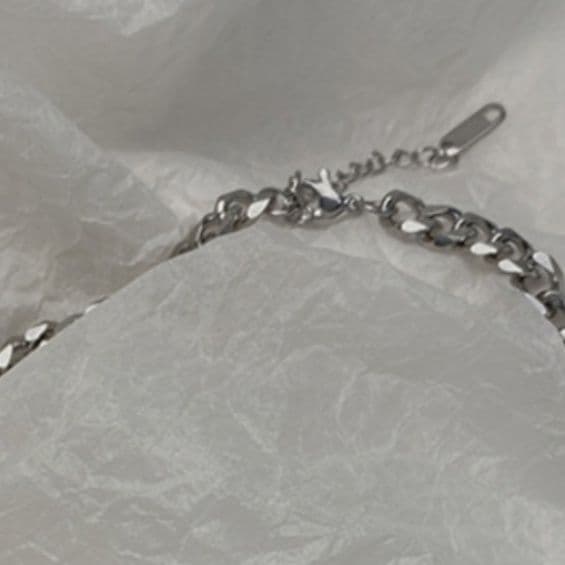 ネックレスチェーン 喜平プレート入りステンレスチェーン