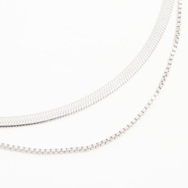 ネックレスチェーン 二連スネークチェーン