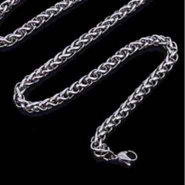 ネックレスチェーン 麦の穂編みステンレスチェーン