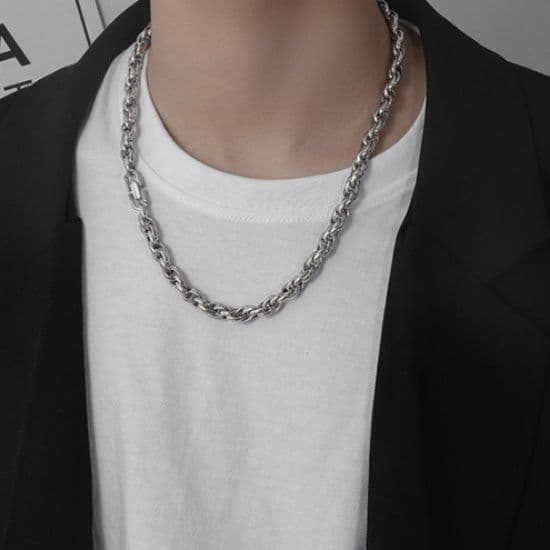 ネックレスチェーン ねじれ編みステンレスチェーン
