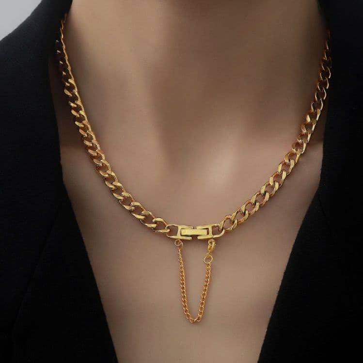 ネックレスチェーン 輝く喜び チタン鎖飾り