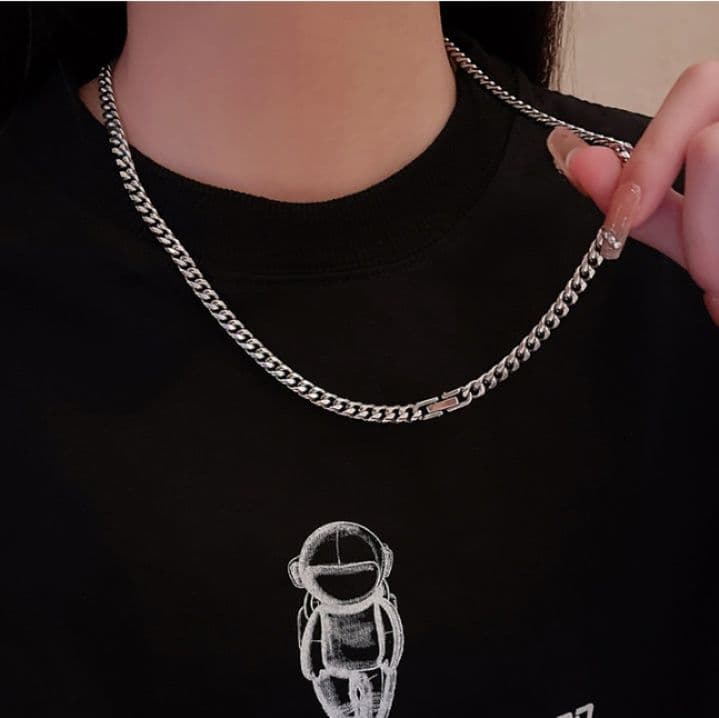 ネックレスチェーン 洗練キューバンリンク チタンチェーン