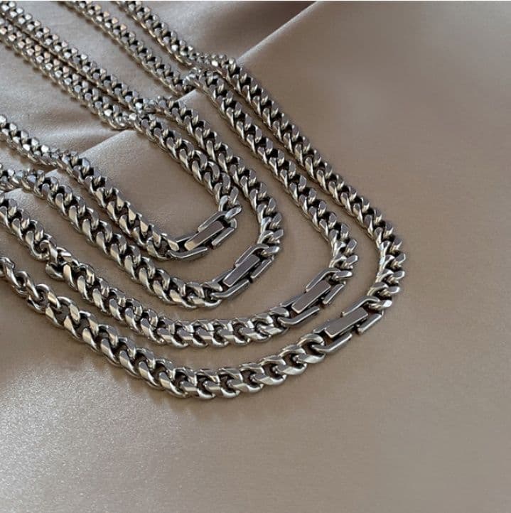 ネックレスチェーン 洗練キューバンリンク チタンチェーン
