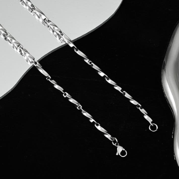 ネックレスチェーン 捻りリンク純チタンネックレス