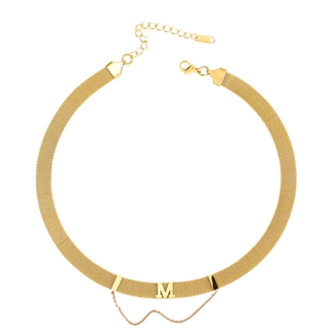 ネックレスチェーン 二重奏メッシュチタンチョーカー