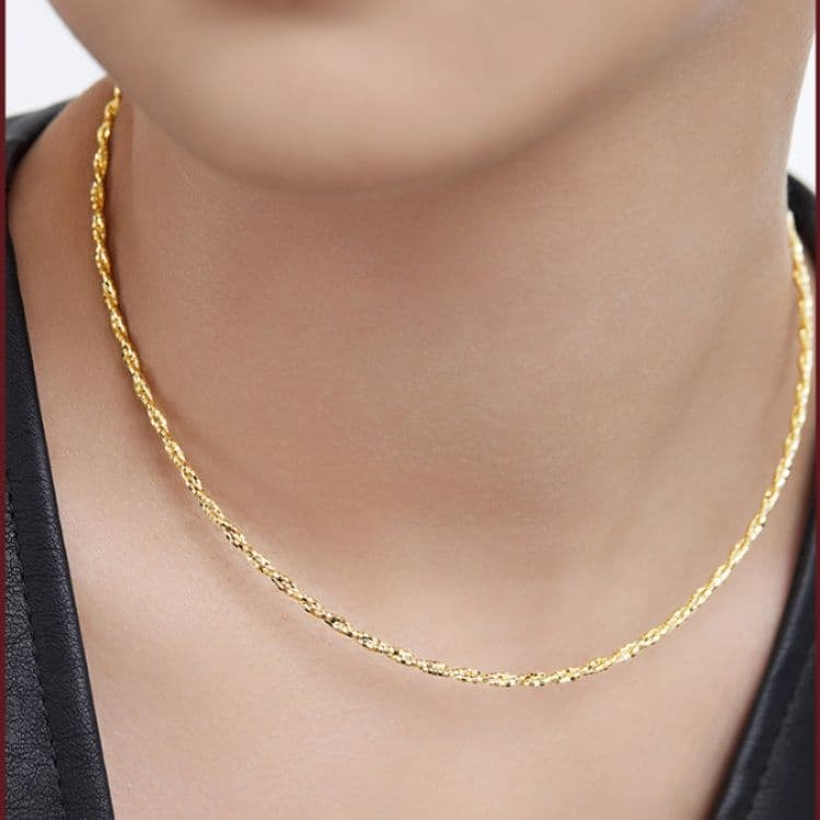 ネックレスチェーン 煌めき細編みチェーン