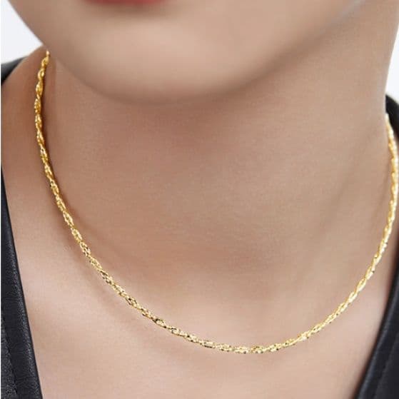 ネックレスチェーン 煌めき細編みチェーン