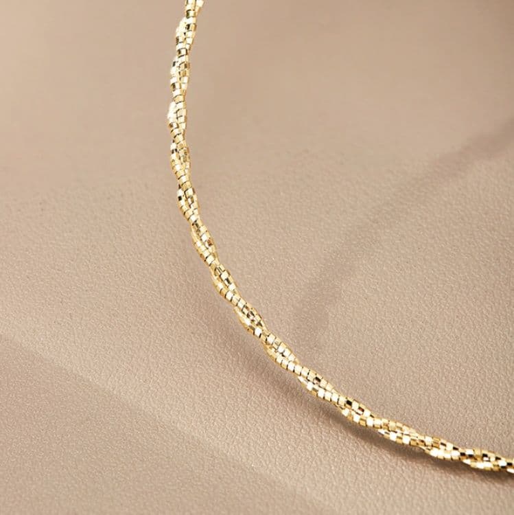 ネックレスチェーン 煌めき細編みチェーン