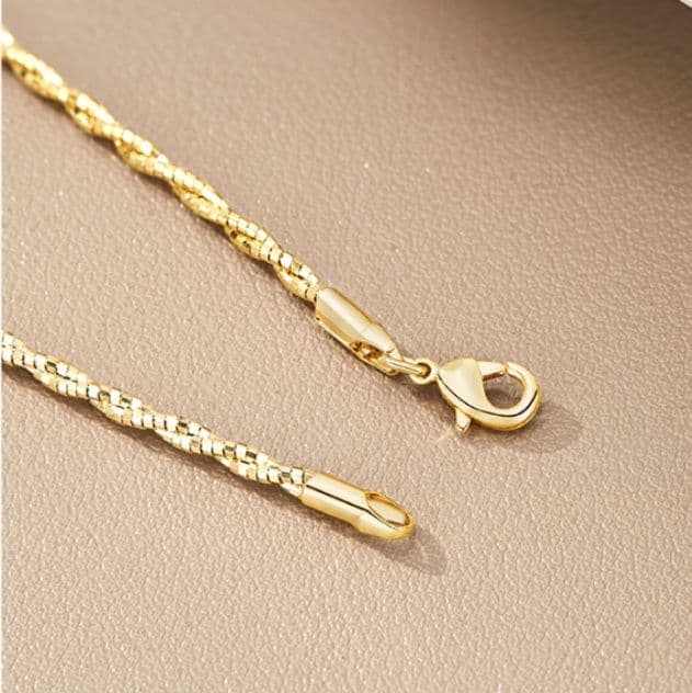 ネックレスチェーン 煌めき細編みチェーン