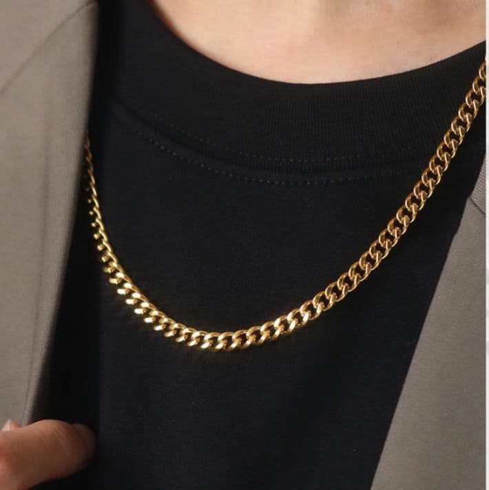 ネックレスチェーン 上品なキューバンリンクチェーン