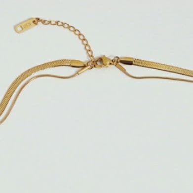 ネックレスチェーン 二連ヘリンボーン細身チェーン