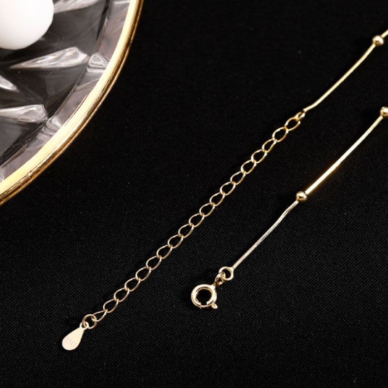 ネックレスチェーン 繊細な粒飾りスリムチェーン