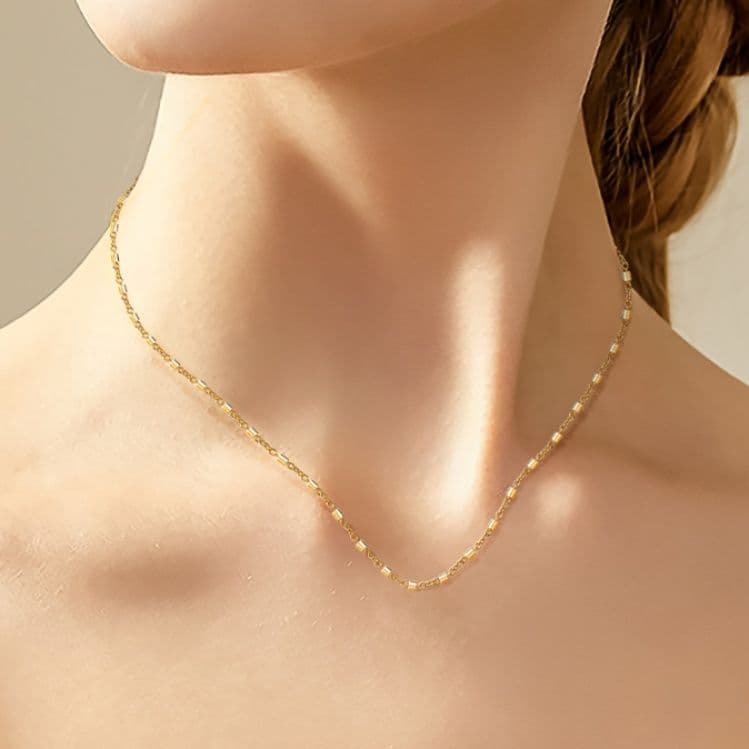 ネックレスチェーン 繊細な小粒模様の輝きチェーン