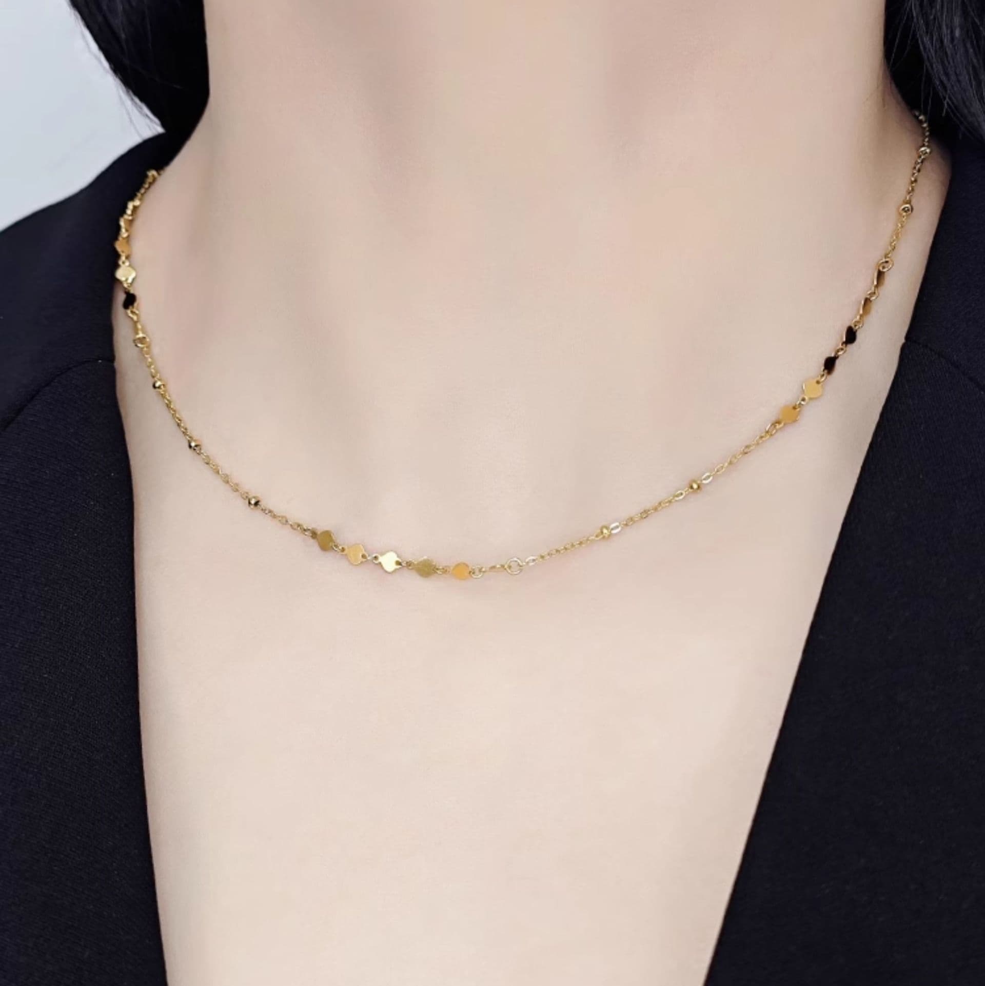 ネックレスチェーン 優美なひし形モチーフチェーン