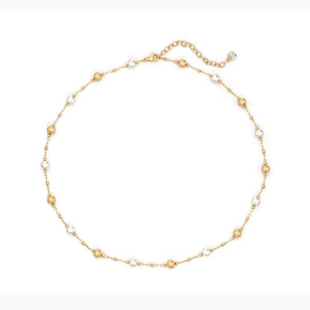 ネックレスチェーン 煌めく真珠玉飾りチェーン