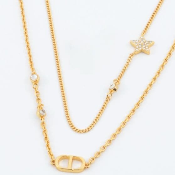 ネックレスチェーン 二連星空輝き レイヤードチェーン