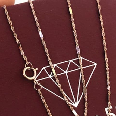 ネックレスチェーン 繊細なねじれ細波チェーン