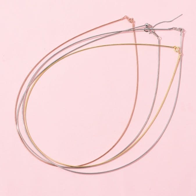 ネックレスチェーン 繊細蛇行スネークチェーン