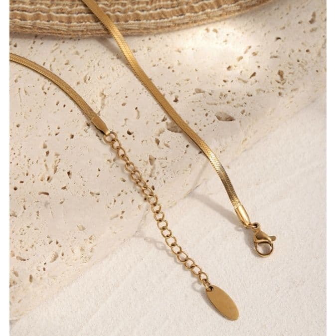 ネックレスチェーン 優美な真珠飾りスネークチェーン