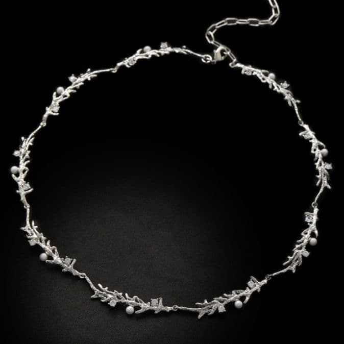 ネックレスチェーン 繊細な葉の輝きチョーカー