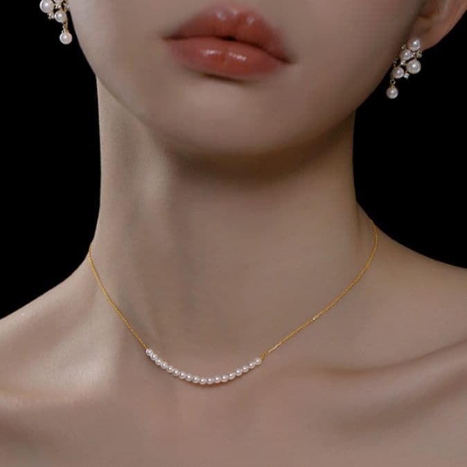 ネックレスチェーン 天然石アシンメトリーチェーン