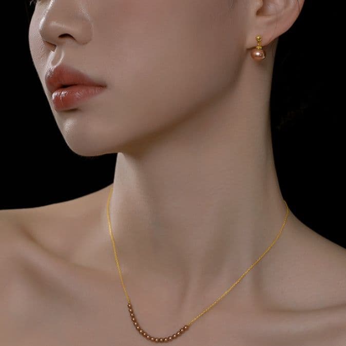 ネックレスチェーン 天然石アシンメトリーチェーン